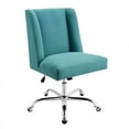 thumbnail image 1 of Linon Chaise de Bureau Pivotante Rembourrée en Bleu Sirène, 1 of 14