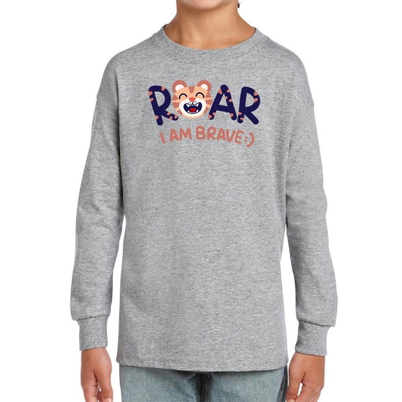Smartprints Toddlers Graphic Tee - Roar Little Brave Tiger - Regular Fit 100% Cotton