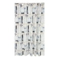 thumbnail image 3 of Levtex Home - Cerralvo - Cortina de ducha (183 x 183 cm) con ojales - Patchwork costero - Gris topo, crema, azul marino y azul, 3 of 3