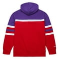 thumbnail image 3 of Men's Mitchell & Ness Red/Purple Toronto Raptors Head Coach Pullover Hoodie, 3 of 5