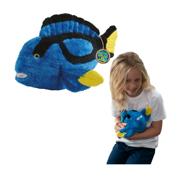 EcoBuddiez - Blue Tang Plush by Deluxebase. 13" Soft Toy Made from Recycled Plastic Bottles