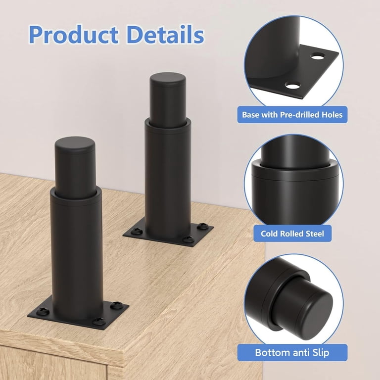 4-Pack Adjustable Furniture Legs – Metal Bed Legs, 10-16 Inch Height Range, Heavy Duty Support For Bed Frames, Tables, Sofas & Cabinets