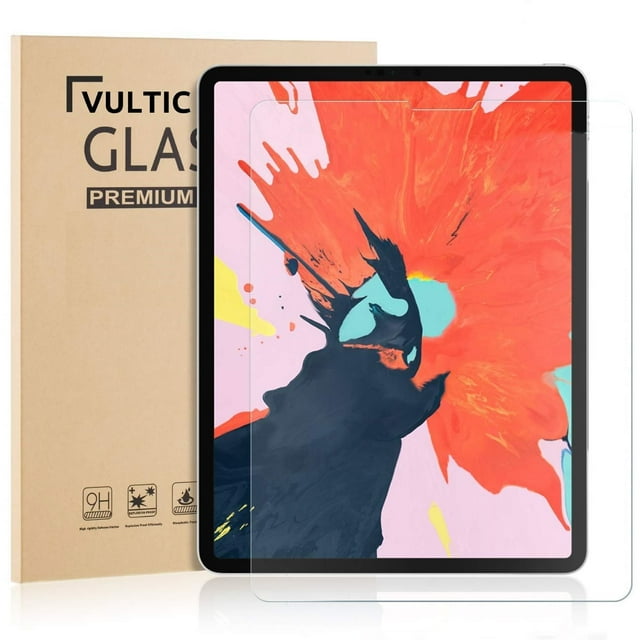 Vultic iPad Pro 12.9 Screen Protector Tempered Glass Film Cover for Apple iPad Pro 12.9" 2020 2018
