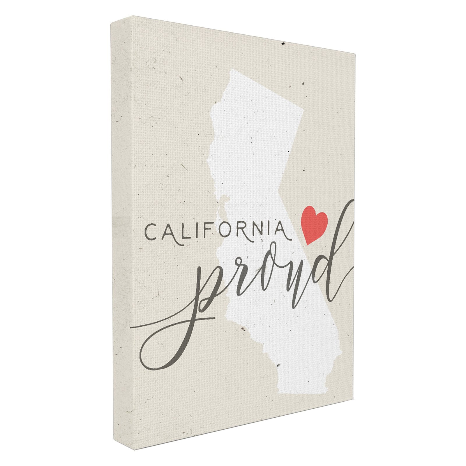 The Stupell Home Decor Collection Proud with Heart Stretched Canvas Wall Art