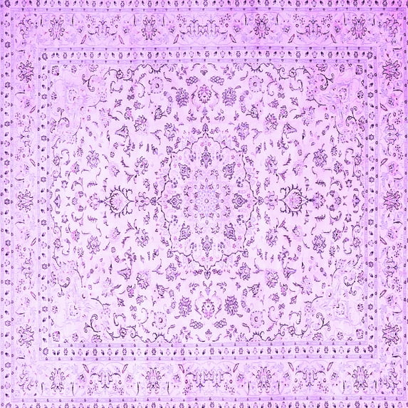 Ahgly Company Indoor Square Medallion Purple Traditional Area Rugs, 5' Square