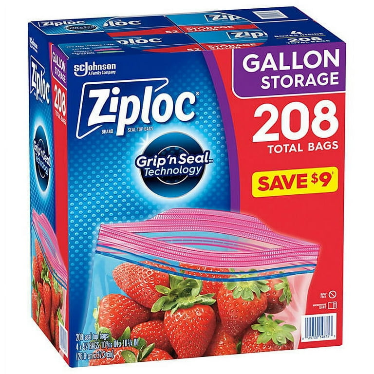 Ziploc Easy Open Tabs Storage Gallon Bags (208 ct.) – Openbax