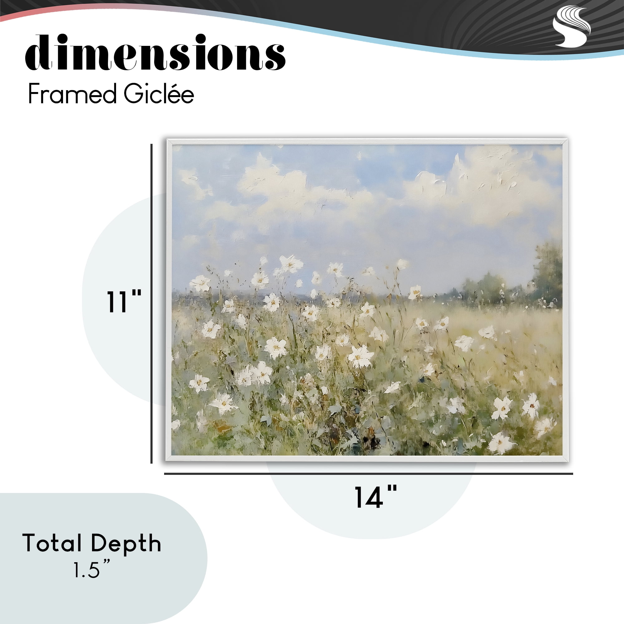 Stupell Industries Neutral Wildflower Field in Bloom White Framed Giclee Art, design by LSR Design Studio