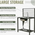 thumbnail image 2 of Grey Aluminum Outdoor Kitchen Island with Storage and Stainless Steel Sink for Social Gatherings Year-Round, 2 of 3