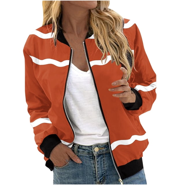 Birdeem Womens Casual Fashion Printed Pocket Zippered Coat