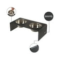thumbnail image 5 of THE LICKER STORE Keaton 5" Small/Medium Modern Acrylic Rectangular Elevated Pet Feeder with 20oz 2-Stainless Steel Bowls, Dark Gray/Chrome, DBL2000J, 5 of 7