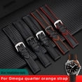 thumbnail image 4 of Correa de reloj de fibra de carbono y caucho fluorado para hombre Omega Hippocampus 300/600 Quarter Orange/Mido Sao Orange/Tudor CITIZEN de 21 mm y 23 mm, 4 of 5