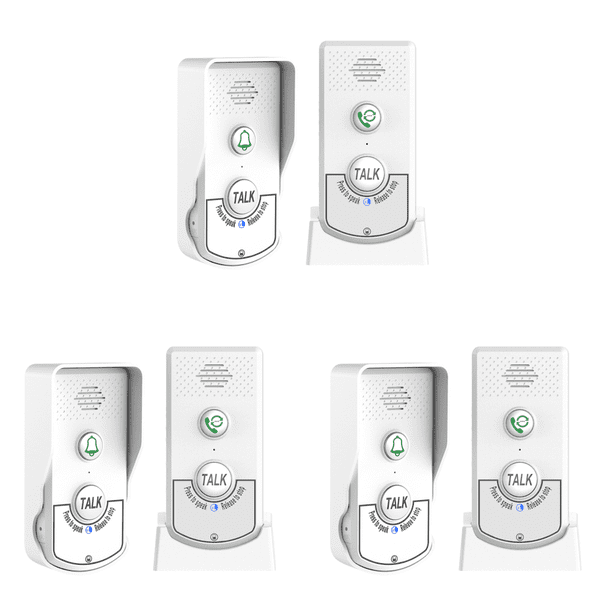 Intercomunicador Voz 2 Vías ABS Inalámbrico Unidad Timbre () Blanco