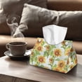 thumbnail image 4 of COEQINE Tissue Holder Dispenser Creative Napkin Tissue Box Holder PU Leather Stylish Rectangle Tissue Case Organizer Decorative Accessories for Home Decoration, Sunflower Painting, 2 PCS, 4 of 7