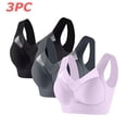 thumbnail image 2 of Tqyyweavej Women's 3 Pack Sports Bras Sheer Full Coverage Side Smoothing Wireless Bras Lightly Lined Breathable Everyday Bras L-6XL, 2 of 8