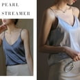 thumbnail image 5 of Camisola de satén con cuello en V para mujer, blusa holgada sin mangas con tirantes finos, 5 of 5