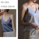 thumbnail image 5 of Camisola de satén con cuello en V para mujer, blusa holgada sin mangas con tirantes finos, 5 of 5