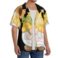 thumbnail image 2 of Gukieu Sunflower Gnomes5 Print Men's Short-sleeved Shirts, Button-down Pocket Shirts, T-shirts, Beach Vacation Travel Summer Clothing-XX-Large, 2 of 5