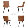 thumbnail image 6 of Fijinhom Dining Chairs Set of 2,Modern Armless PU Leather Accent Lounge Chairs,High Back Rest Upholstered Seat and Sturdy Metal Legs for Dining Room,Living Room,Kitchen,Umber, 6 of 6
