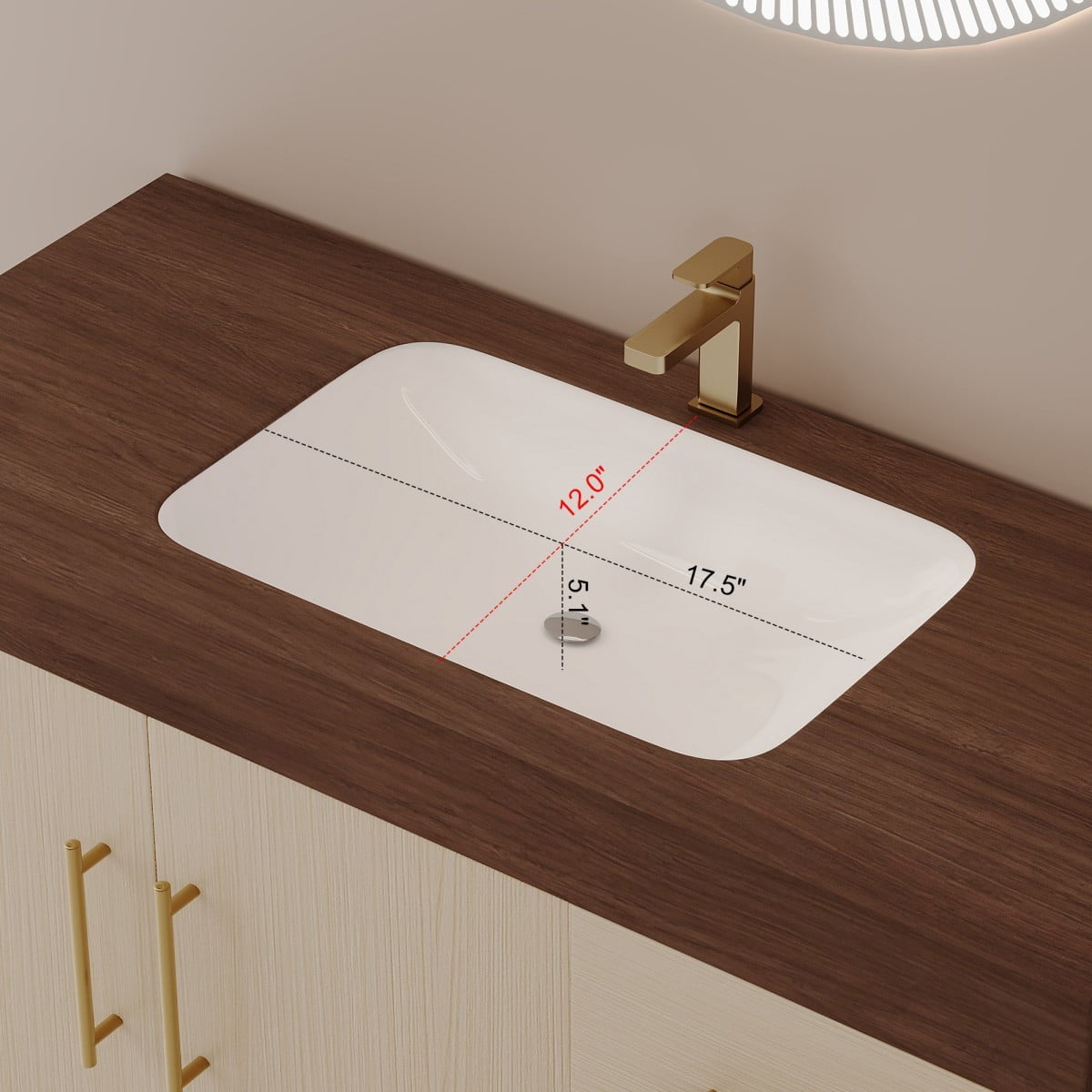 36" Bathroom Vanity with Sink, Freestanding Bathroom Vanity Cabinet with Sintered Stone Top, Seamless Ceramic Basin, Gold Stainless Steel Legs, Storage Drawers & Open Shelf, Walnut &Wood