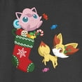 thumbnail image 2 of Junior's Pokemon Christmas Jigglypuff and Fennekin Stocking Sweatshirt Charcoal Heather Small, 2 of 4