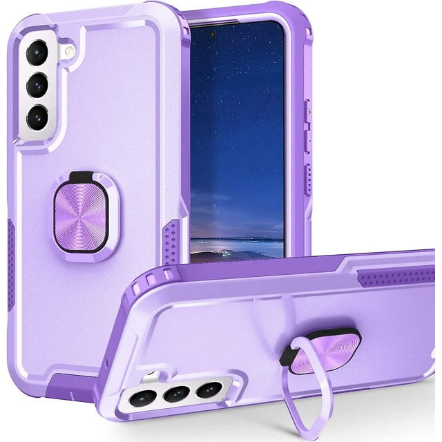 Étui Hybride Pare-Chocs en TPU Robuste et Résistant Compatible avec Samsung Galaxy S23/s23 Plus/s23 Ultra avec Support Anneau