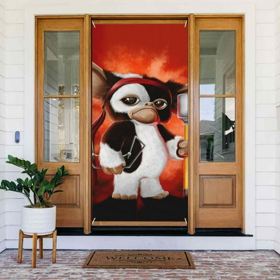 Door Cover Decoration Gremlins Hanging Banner Backdrop Tapestry Outdoor Party Decor 72.8 x 35.4 Inch