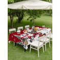 thumbnail image 3 of Outdoor Tablecloth with Umbrella Hole and Zipper, Red Christmas Rectangle Table Cloth 52x70 Inch Waterproof Tablecloth, Xmas Snowman Truck Tree Balls Picnic Table Cover for Patio Camping, 3 of 7