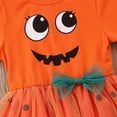 thumbnail image 3 of Toddler Baby Girls Halloween Costume Dress Short Sleeve Pumpkin Princess Lace Polka Dot Tutu Skirt, 3 of 6