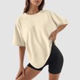 thumbnail image 2 of Shwomsmer Womens T Shirts Women Crew Neck Fitted Shirt Basic Tops Short Sleeves Summer T Shirt Tops Classic T Shirt Tee Women Tee Shirts Pack, 2 of 5