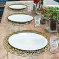 thumbnail image 3 of Gold Wood Carved Trivet Round Placemats for Dining Table Heat Resistant Easy to Care Table Mats Kitchen and Décor Set of 2 Pieces, 3 of 7