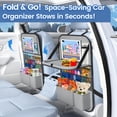 thumbnail image 4 of Charefin 2-Pack Car Backseat Organizer with Table Tray,Supports up to 22 lb,9 Storage Pockets with Touch Screen Tablet Holder,foldable Food Tray, Protective Kick Mats,Travel Accessories Organizer, 4 of 11