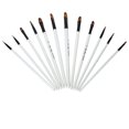 thumbnail image 3 of 12 Pcs Painting Brush Set Pearl White Rod Watercolor Propene Drawing Tool(Filbert Tip), 3 of 4