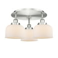 thumbnail image 3 of 916-3C-SN-G71 Innovations Lighting Bell - 3 Light Flush Mount In Art Deco Style-9.25 Inches Tall and 19.75 Inches Wide-Satin Nickel Finish-Matte White, 3 of 5