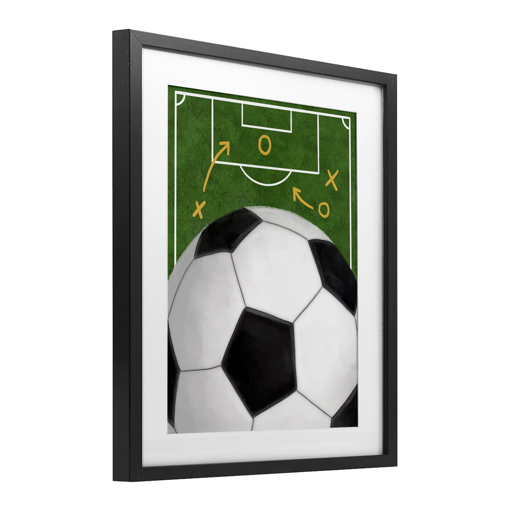 Stupell Industries Soccer Field & Ball Black Framed Print Under Glass, design by Jennifer Stith