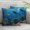 thumbnail image 3 of Qinduosi Underwater Scene with and Decorative Throw Pillow Cover Case Cushion Home Living Room Bed Sofa Car Square White, 3 of 5