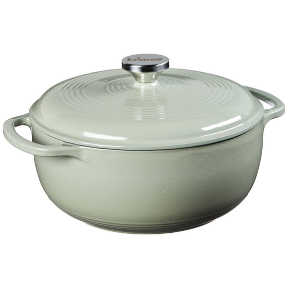 Horno holandés Lodge de hierro fundido esmaltado de 4.5 cuartos, color salvia