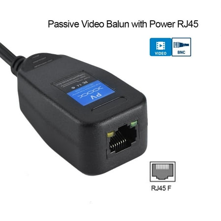 Powered Coax Cable Naccgty 1 Pair Passive CCTV Coax BNC Video Power Balun Transceiver to RJ45 Connector , passive video balun, cctv balun ()