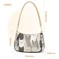 thumbnail image 3 of FORMRS Womens Shoulder Bag with Chain Strap Clutch Purse Cute Tote Handbag, Beige Cute Cats, 3 of 7
