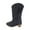 Black, variant on XIMIN Sparkly Boots for Girls Cowboy Boots Square Toe Kids Boots Embroidered Western Boots Cow Girl Boots Mid Calf Boots Girl Cowboy Boots (3.5-4 Years, Black)