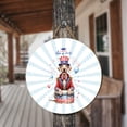 thumbnail image 3 of Happy 4th of July Patriotic Weimaraner Marching Band Uniform Balloons Fireworks Round Wood Sign Weim Gray Ghost Dog Lover Hanging Wall Home Decor - 13009, 3 of 5