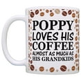 thumbnail image 2 of ThisWear Fathers Day Mug for Grandpa Poppy Loves Coffee and Grandkids Coffee Mug Coffee Bean, 2 of 4