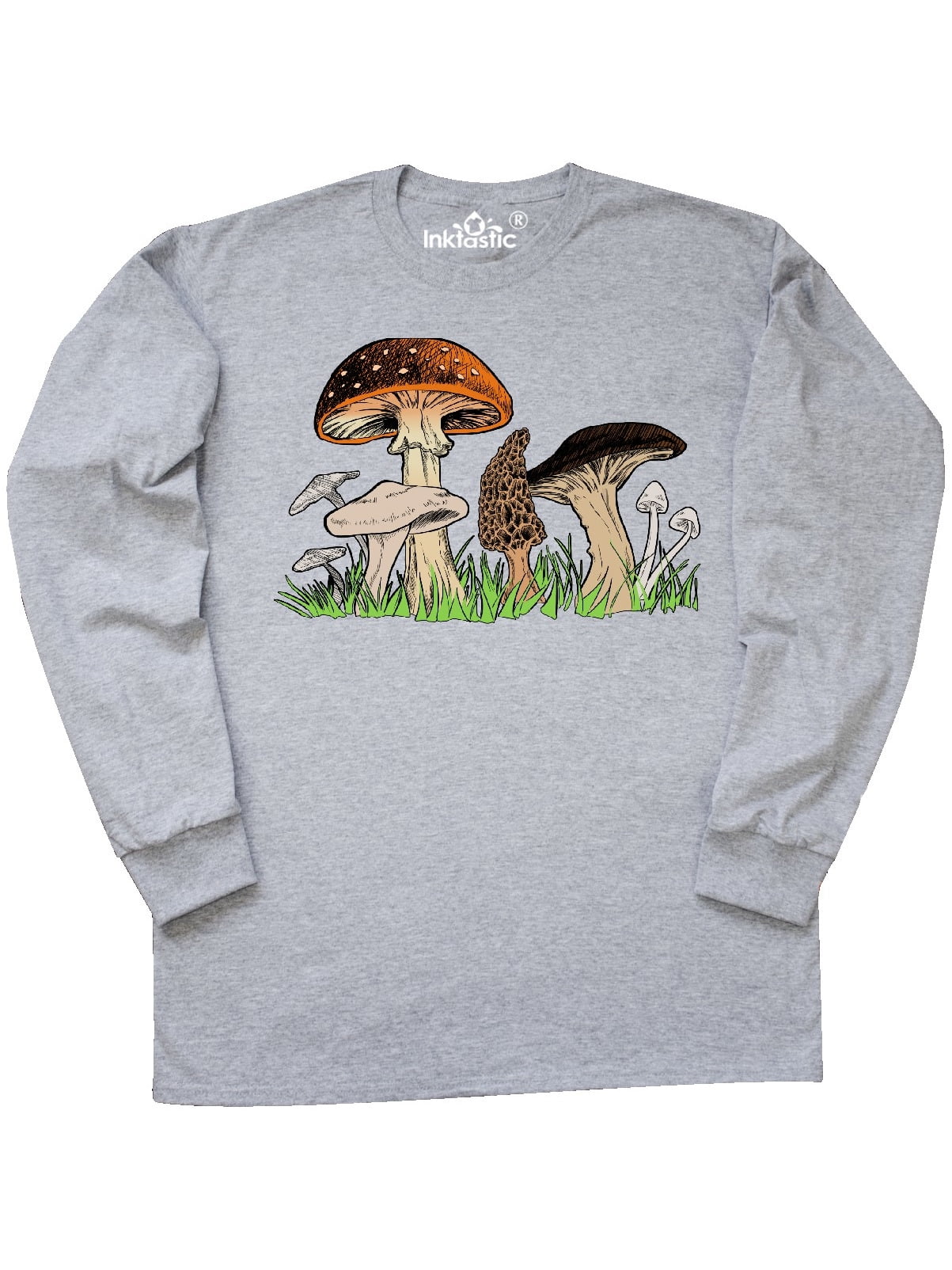 INKtastic - Mushroom hunting for Morel mushroom Long Sleeve T-Shirt ...