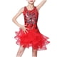 thumbnail image 2 of Odeerbi Vestido de Baile Latino Con Lentejuelas Para Niña Rendimiento En Escena Trajes de Verano Tutú de Tul Vestido de Malla Para Niño Rendimiento En Escena Traje de Baile Con Flecos, 2 of 5