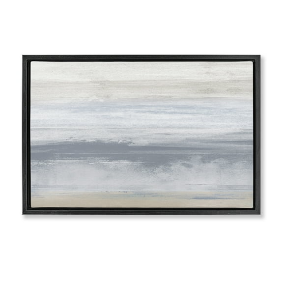 Stupell Industries Serene Blue Feeling Landscape Painting Black Floater Framed Canvas Art Print Wall Art, 25 x 17