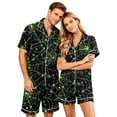 thumbnail image 2 of Spooky Pajamas Women Halloween Couple Pajamas Matching Sets Halloween Pajamas Halloween Pj Set Button Up Pajamas Couples Pajamas Matching PJS for Couples His Hers Jammies Wife Husband, Green, 3XL, 2 of 5