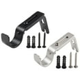 Silver Metal Curtain Rod Brackets Set for Drapery Rod Poles With Screws