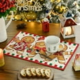 thumbnail image 4 of Smile Gingerbread Candy Cane Christmas Placemats Set of 4, 12x18 Inch Seasonal Table Mats, 4 of 6