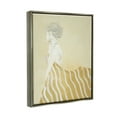thumbnail image 3 of Stupell Industries Woman in Stripes Painting Beauty & Fashion Painting Gray Floater Framed Art Print Wall Art, 25 x 31, 3 of 9