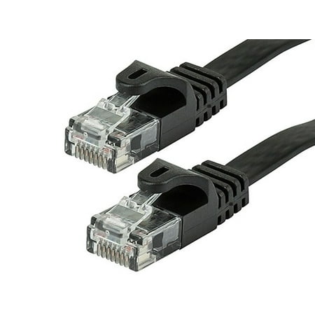 Monoprice Cat5e Ethernet Patch Cable - Network Internet Cord - RJ45, Flat,Stranded, 350Mhz, UTP, Pure Bare Copper Wire, 30AWG, 20ft,