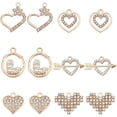 thumbnail image 2 of 48Pcs 6 Styles Alloy Rhinestones Charms Heart Charms Pendant Crystal Love Shaped Pendants for Valentines, 2 of 9
